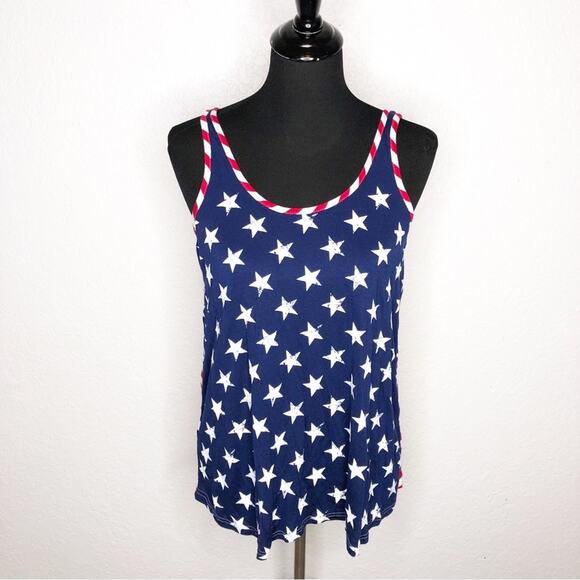 Sun & Moon stars and stripes American flag tank top Medium NWT 4th of July - Picture 1 of 11